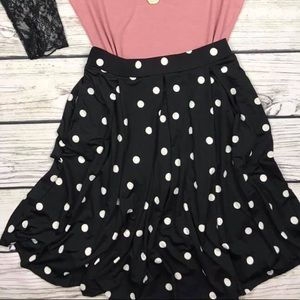 LuLaRoe Black with White Polka Dot Madison Rare
